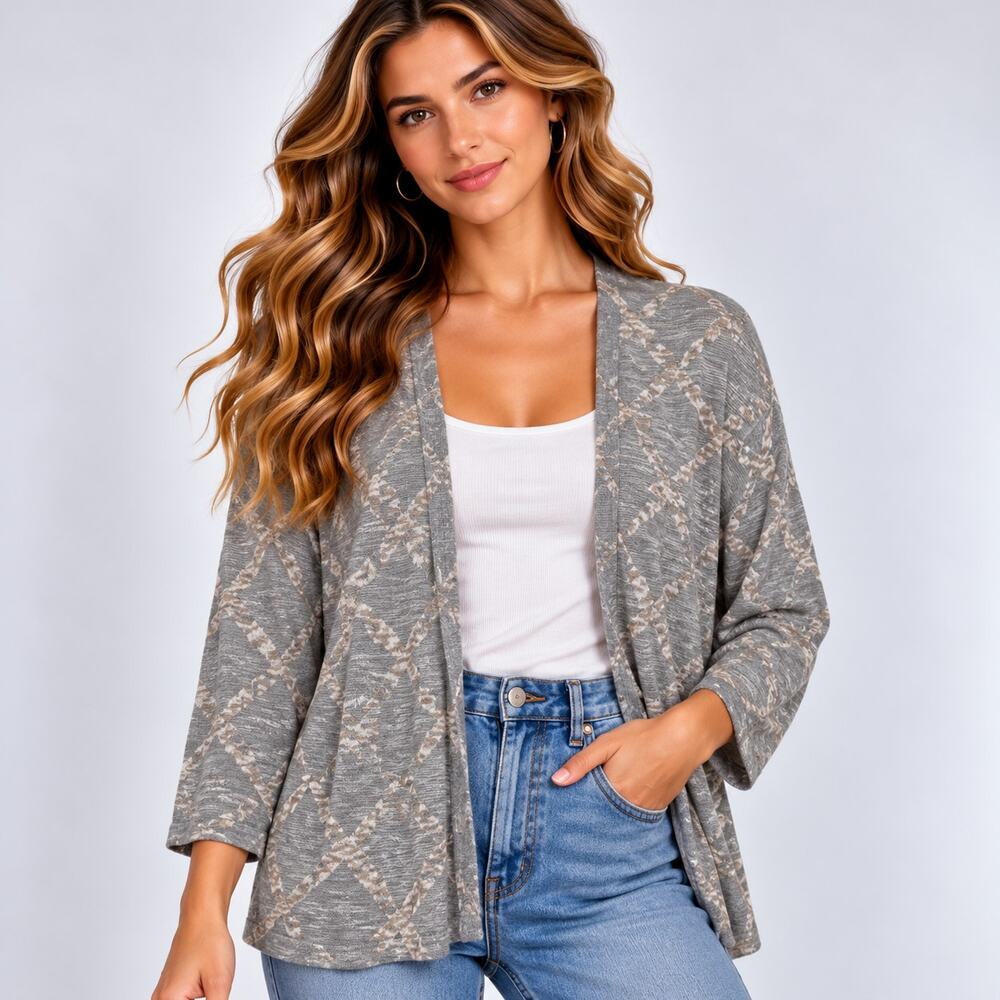 PureJill J.Jill Cardigan Sweater Women's Size L Brown Earthy Neutral Boho Casual